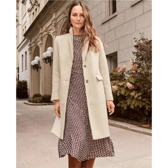 💕ANN TAYLOR💕 Houndstooth Blouson Flare Dress ~ Plum Rose 6 NWOT - Picture 7 of 15